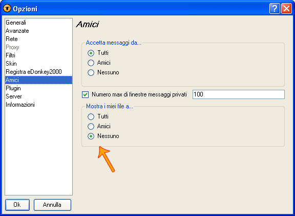 eDonkey non mostrare file